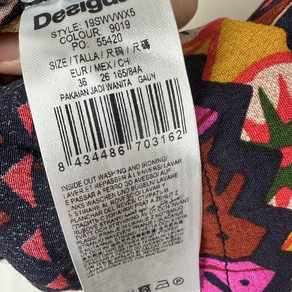 DESIGUAL geometric print wrap style dress size EUR 36 US 4 XS - Picture 9 of 13